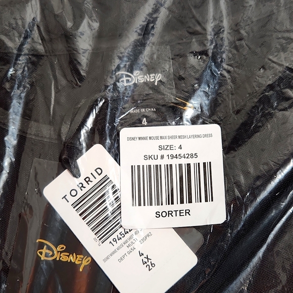 ❤NWT VINTAGE TORRID MINNIE MICKEY MOUSE PRINT SHEER MESH MAXI DRESS DISNEY PLUS - Picture 6 of 16